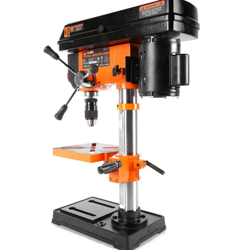 WEN 4211 3.2-Amp 10-Inch 5-Speed Cast Iron Benchtop Drill Press with Laser and Keyless Chuck