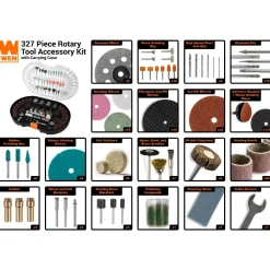 WEN 230327A 327-Piece Rotary Tool Accessory Kit with Carrying Case