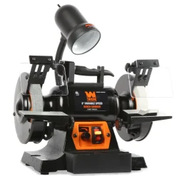 WEN BG625V 2.5-Amp 6-Inch Variable Speed Bench Grinder with Flexible Work Light