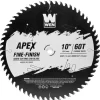 WEN BL1060C Apex 10-Inch 60-Tooth Carbide-Tipped Fine-Finish Industrial-Grade Woodworking Saw Blade with Cool-Cut Coating