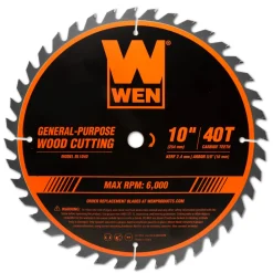 WEN BL1040 10-Inch 40-Tooth Carbide-Tipped Professional Woodworking Saw Blade for Miter Saws and Table Saws