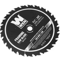 WEN BL0724 7.25-Inch 24-Tooth Carbide-Tipped Professional Framing Saw Blade for Miter Saws and Circular Saws
