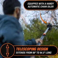 WEN 20752BT 2-In-1 20V Max Cordless Brushless Pole Saw and Mini Chainsaw (Tool Only – Battery and Charger Not Included)