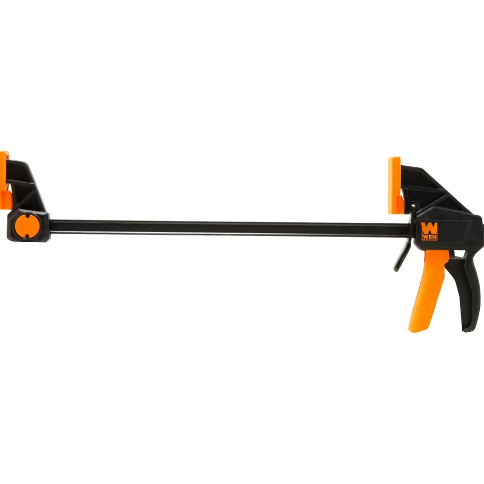WEN CLR122 12-Inch Heavy Duty Steel Bar Clamps and Spreaders with 2.3-Inch Throat, Two Pack