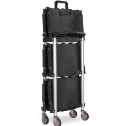 WEN 73065 Compact Foldable Service Utility Cart, Three Tier with 165-Pound Capacity