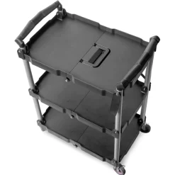 WEN 73065 Compact Foldable Service Utility Cart, Three Tier with 165-Pound Capacity