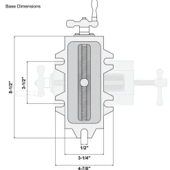 WEN CV413 3.25 in. Compound Cross Slide Industrial Strength Benchtop and Drill Press Vise