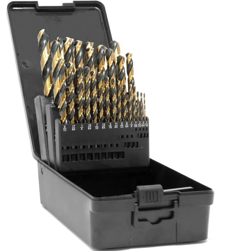 WEN DB292G 29-Piece Fully Ground Black Gold HSS Jobber Drill Bit Set with Carrying Case