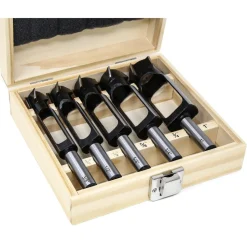 WEN DB051T 5-Piece Tenon and Deep Plug Cutter Drill Bit Set with Carrying Case