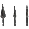 WEN DB124X 3-Piece Impact-Duty Titanium Step Drill Bit Set with #1, #2, and #4 Step Drill Bits