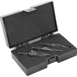 WEN DB124X 3-Piece Impact-Duty Titanium Step Drill Bit Set with #1, #2, and #4 Step Drill Bits
