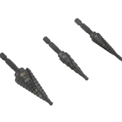 WEN DB124X 3-Piece Impact-Duty Titanium Step Drill Bit Set with #1, #2, and #4 Step Drill Bits