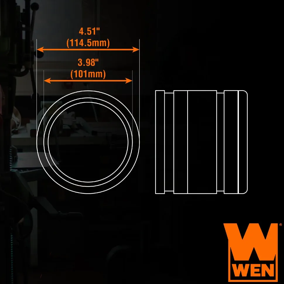 WEN DCA013 4-Inch Flexible Dust Cuff Hose Connector for Dust Collection Systems