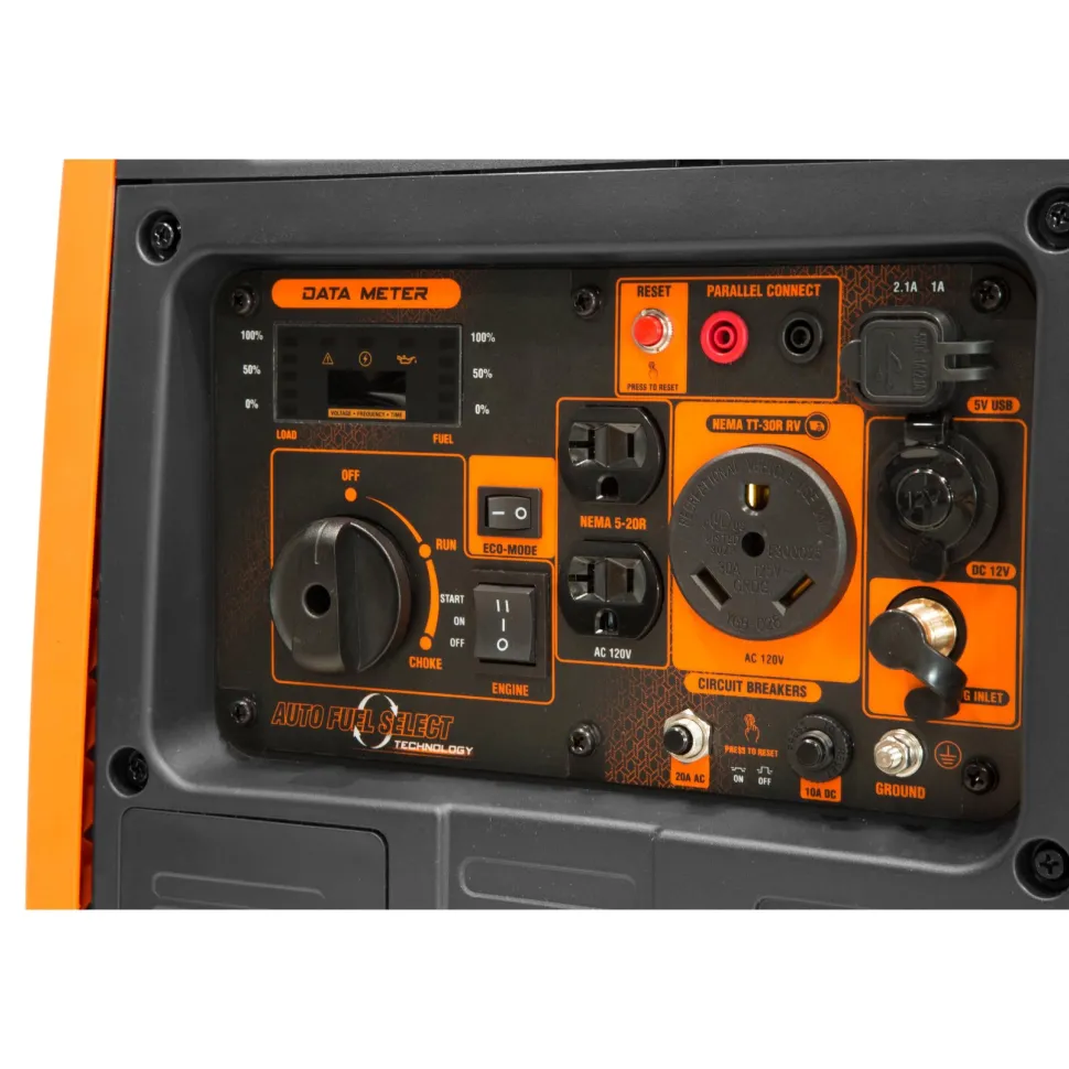WEN DF451i Super Quiet 4500-Watt Electric Start Dual Fuel RV-Ready Portable Inverter Generator with Fuel Shut-Off