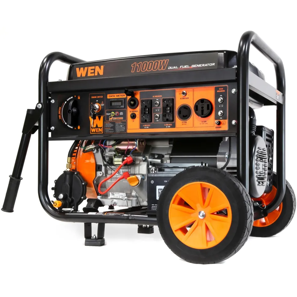 WEN DF1100X 11,000-Watt 120V/240V Dual Fuel Portable Generator with Wheel Kit, Electric Start, and CO Watchdog