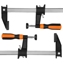 WEN 10236F2 Quick-Adjust 36-Inch Steel Bar Clamps with 2.5-Inch Throat and Micro-Adjustment Handle, Two Pack