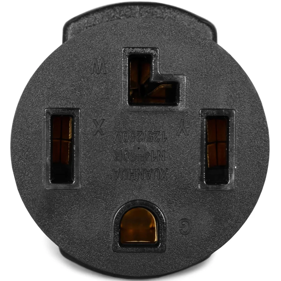 WEN GNA430 120/240V 30-Amp 7200-Watt Generator or EV to RV Adapter, NEMA 14-50P 4-Prong Plug to NEMA 14-30R Transfer Switch-Ready Outlet