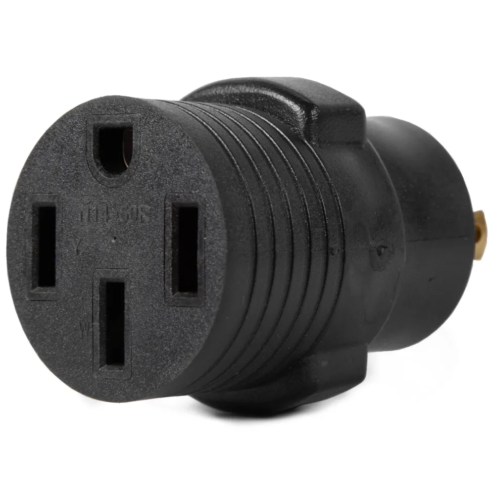 WEN GNA450 120/240V 30-Amp 7200-Watt Generator to RV, Transfer-Switch, or EV Adapter, NEMA L14-30P 4-Prong Locking Plug to NEMA 14-50R RV-Ready Outlet
