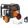 WEN GN5602X 5,600-Watt Portable Generator with Wheel Kit, Electric Start, 224cc, Transfer-Switch, RV-Ready, and CO Watchdog