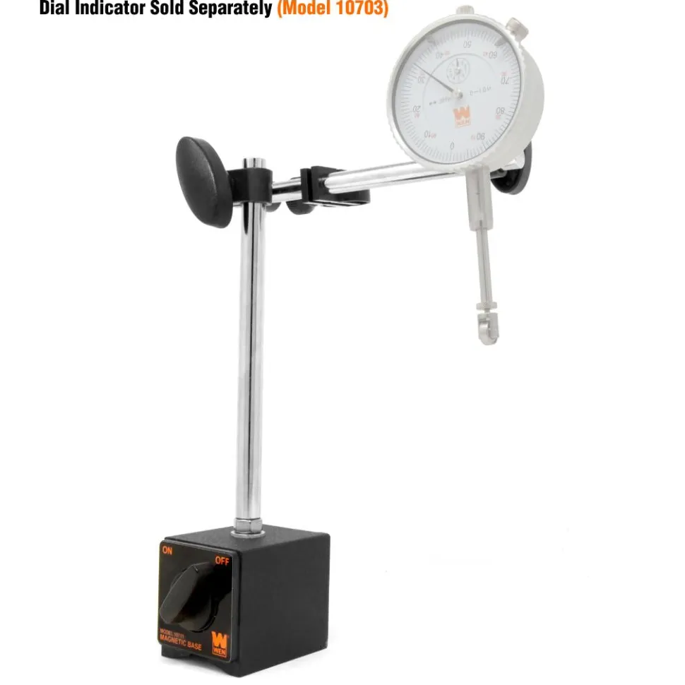 WEN 10711 Industrial-Strength Adjustable Magnetic Base for Dial Indicators