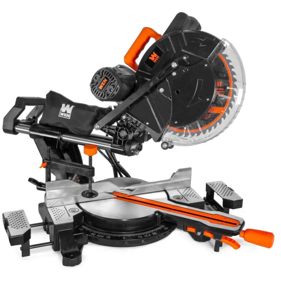 WEN MM1213T 15-Amp 12-Inch Dual-Bevel Sliding Compound Miter Saw with Laser
