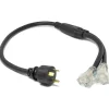 WEN PC3352 3 Feet 10-Gauge SJTW Generator Extension Cord Splitter (converts TT-30R to two 5-20R outlets)
