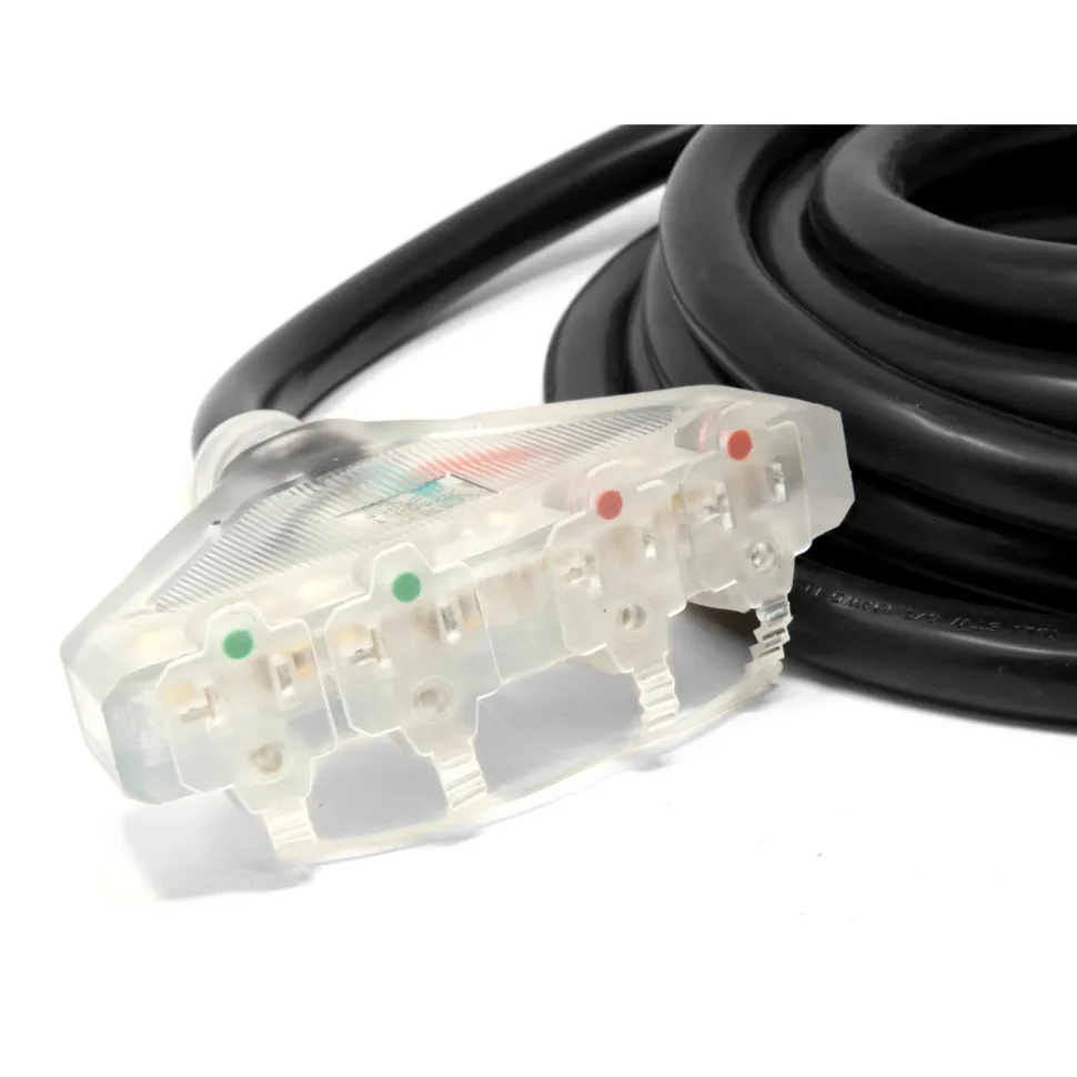 WEN PC2514 25 ft. 30-Amp 10-Gauge STW Fan-Style 10/4 Generator Extension Cord (converts L14-30R to four 5-20R outlets)
