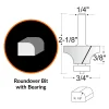 WEN RB601RD 3/4 in. Roundover Carbide-Tipped Router Bit with 1/4 in. Shank