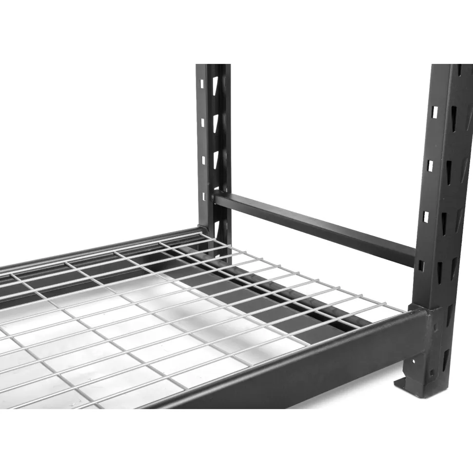 WEN RK7724-4 Four-Tier Industrial Steel Storage Rack with Adjustable Shelving and 8000-Pound Capacity