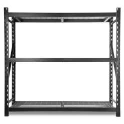 WEN RK7724-3 Three-Tier Industrial Steel Storage Rack with Adjustable Shelving and 6000-Pound Capacity