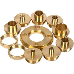 WEN RT011A WEN Solid Brass Router Template and Guide Bushing Set, 1-3/16-Inch Base Plate, 11-Piece Kit