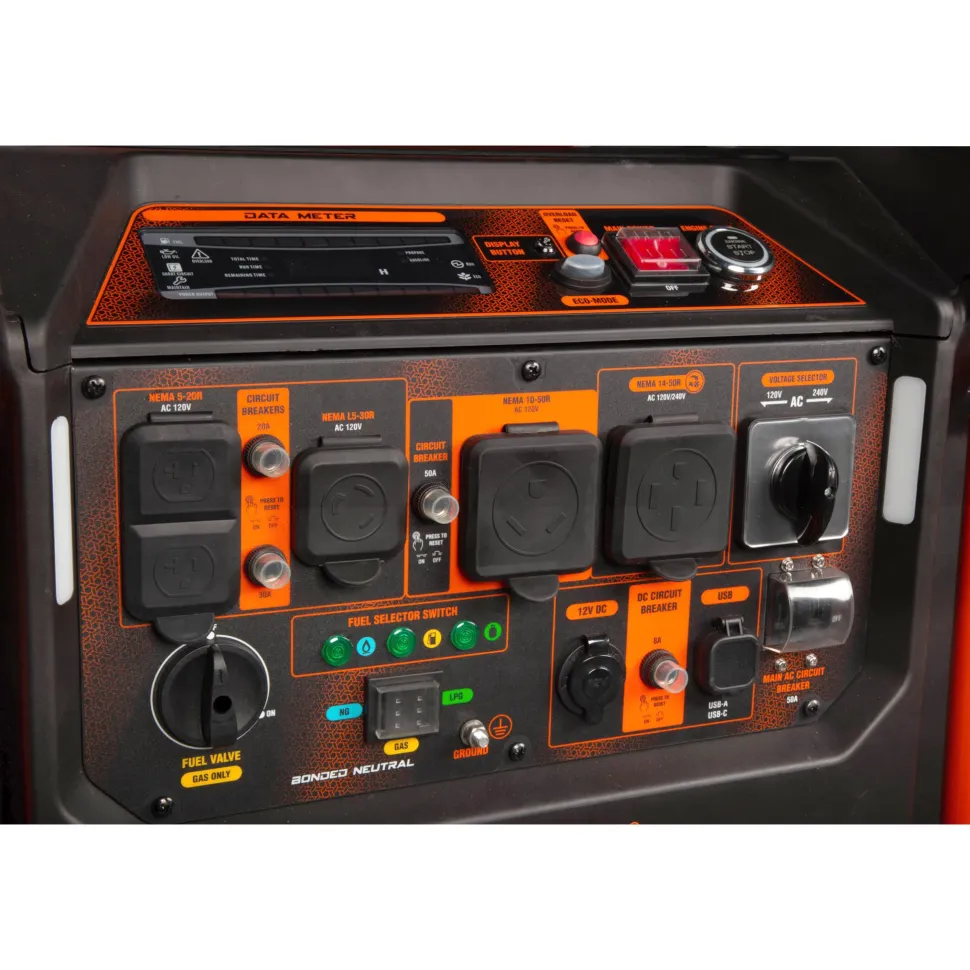WEN TF1300iX 13,000-Watt 120V/240V Tri-Fuel Inverter Generator with Quiet 550cc Engine, Electric Start, Wheel Kit, and CO Watchdog, Gas, Propane, and Natural Gas Powered