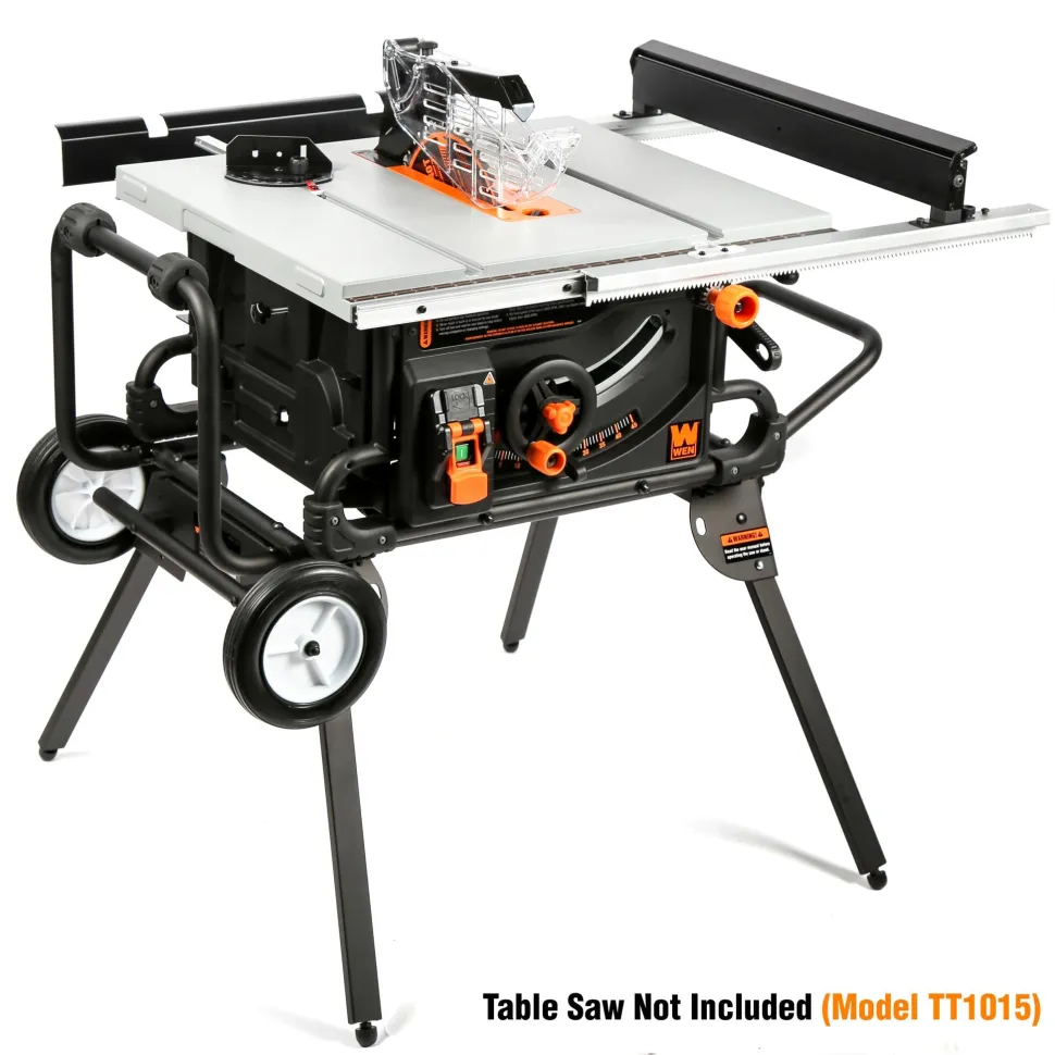 WEN TT1088 Rolling Mobile Table Saw Stand for 10-Inch Industrial Benchtop Jobsite Table Saws