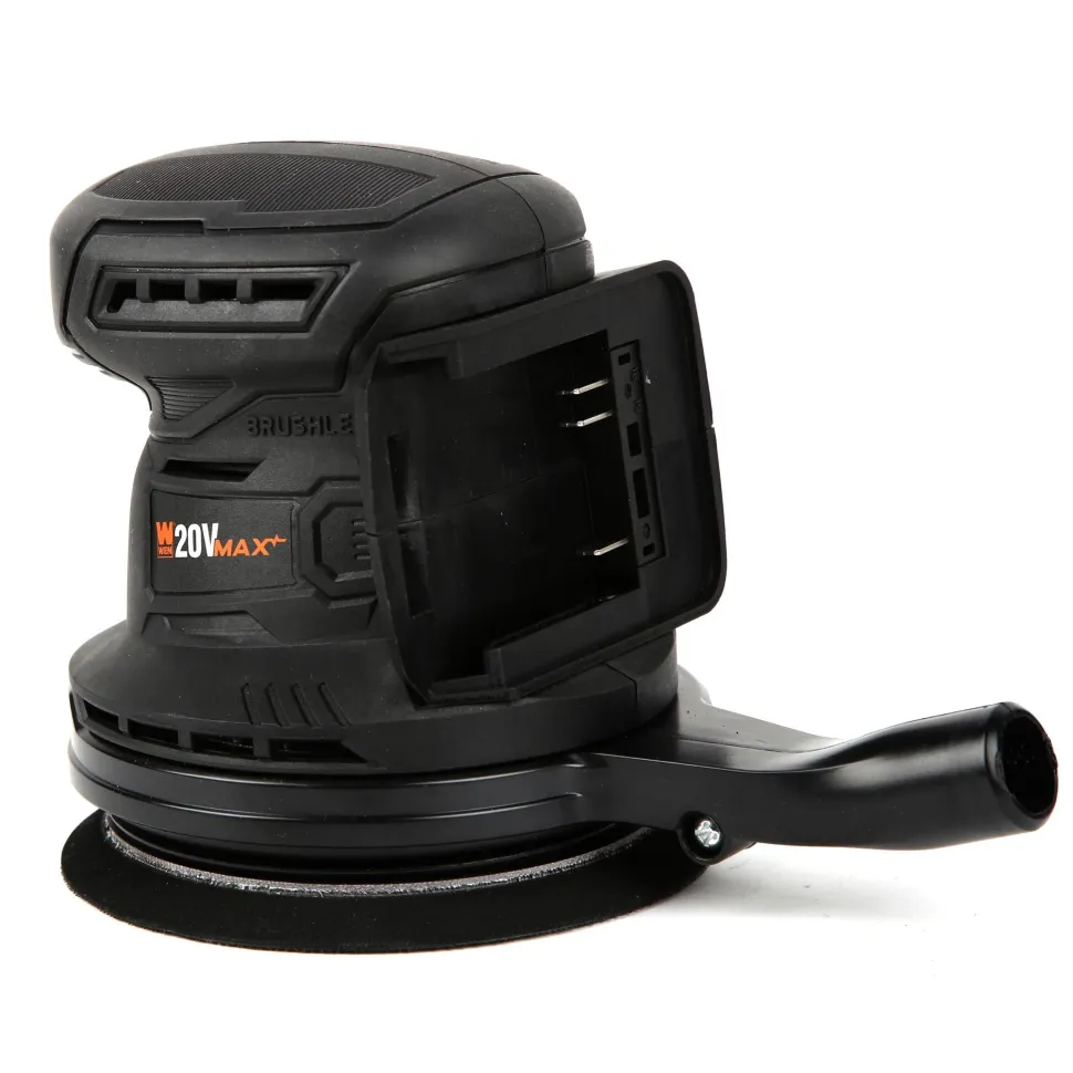 WEN 20405 20V Max Cordless Brushless 5-Inch Random Orbit Rotary Sander with 2.0 Ah Lithium-Ion Battery and Charger