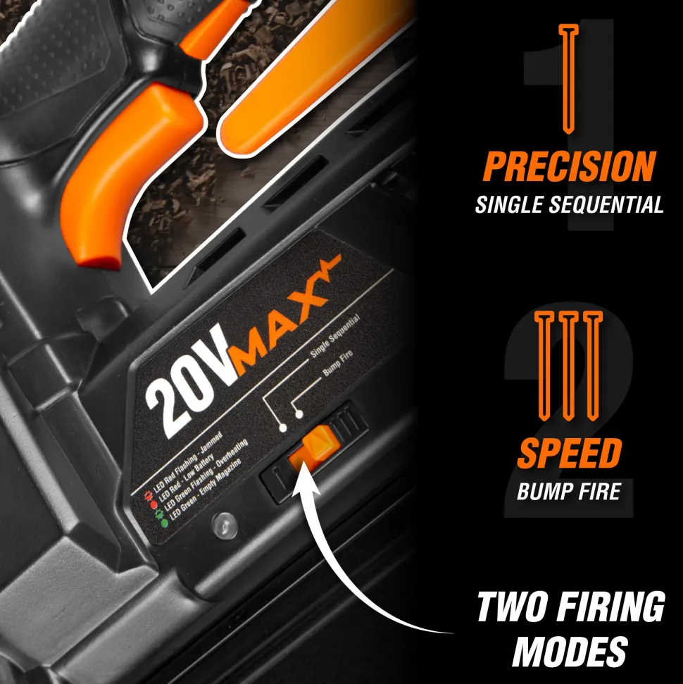 WEN 20512 20V Max Cordless 18-Gauge Brad Nailer with 2.0Ah Battery and Charger