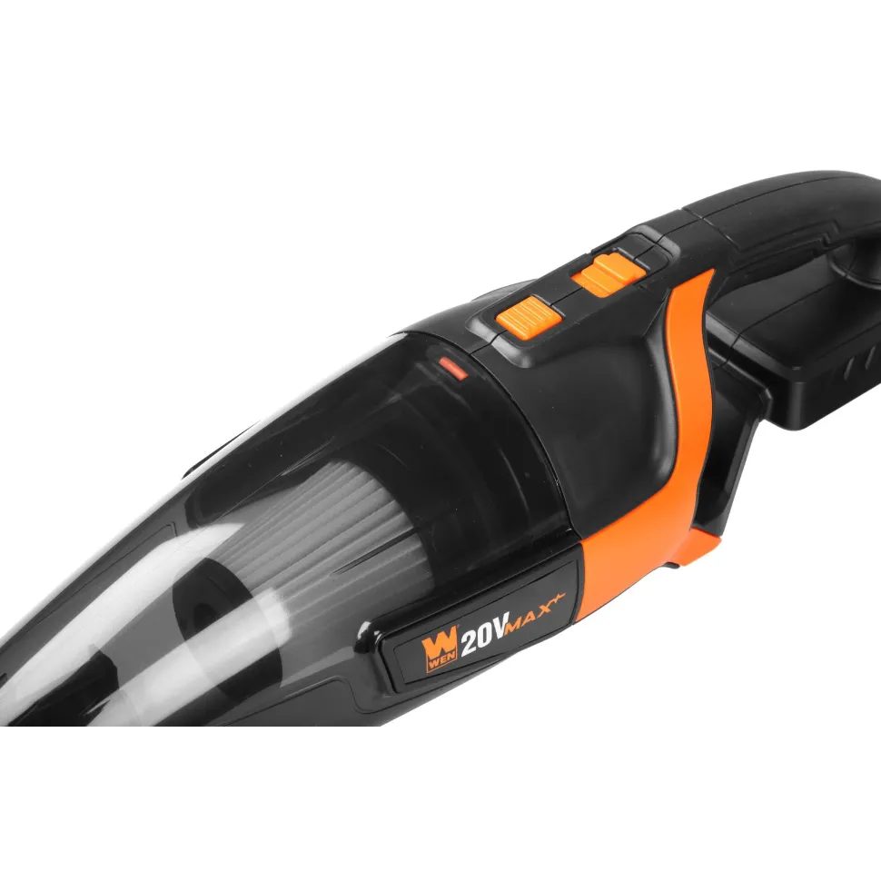 WEN 20861 20V Max Cordless Handheld Vacuum Cleaner Kit with 2Ah Battery and Charger