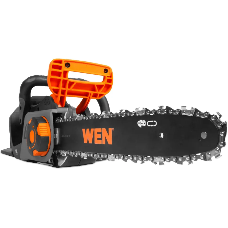WEN 20754 20V Max 14-Inch Cordless Brushless Chainsaw with Two 4Ah Batteries and Dual Port Charger