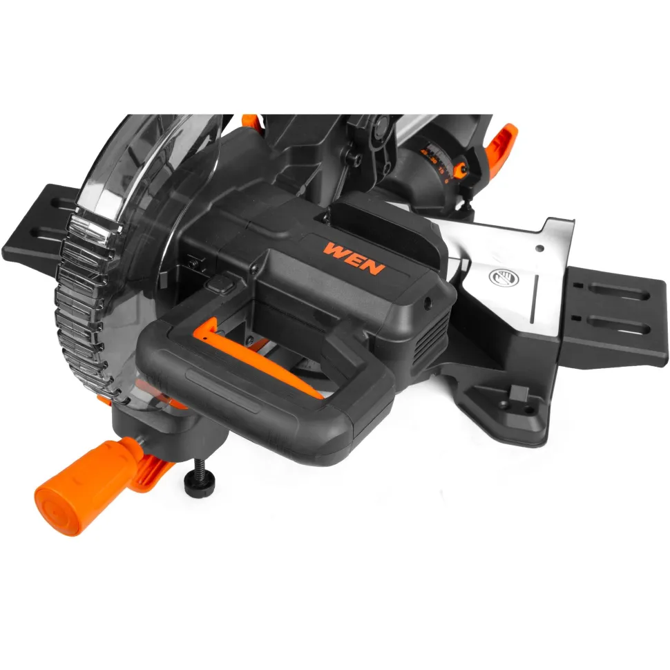 WEN 20672 20V Max 7.25-Inch Cordless Sliding Miter Saw, Single Bevel and Brushless with LED Cutline Guide, 4.0Ah Lithium-Ion Battery and Charger