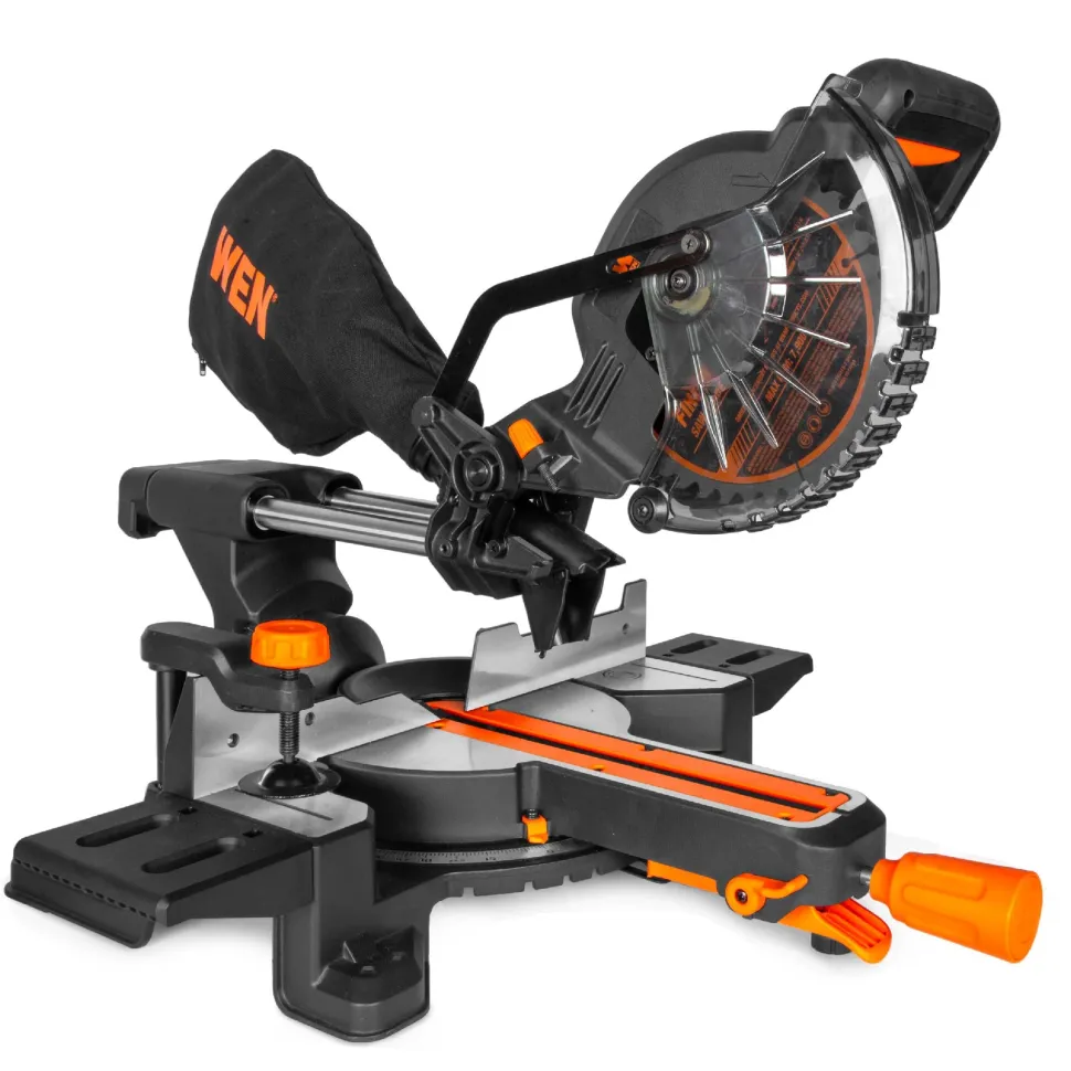 WEN 20672 20V Max 7.25-Inch Cordless Sliding Miter Saw, Single Bevel and Brushless with LED Cutline Guide, 4.0Ah Lithium-Ion Battery and Charger