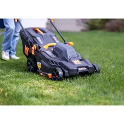 WEN 20839 20V Max 2-in-1 19-Inch Cordless Brushless Lawn Mower and Mulcher with Two 5Ah Batteries and Dual Port Charger