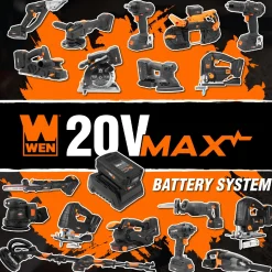 WEN 20202 20V Max Lithium-Ion 2Ah Rechargeable Replacement Battery