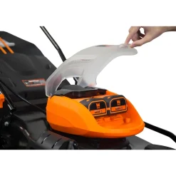 WEN 40439 40V Max Lithium Ion 19-Inch Cordless 3-in-1 Lawn Mower with Two Batteries, 16-Gallon Bag and Charger