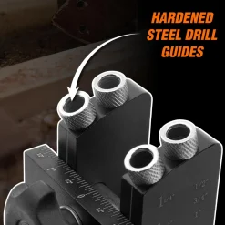 WEN WA1527 Metal Pocket Hole Jig Kit with L-Base, Step Drill Bit, and Self-Tapping Screws