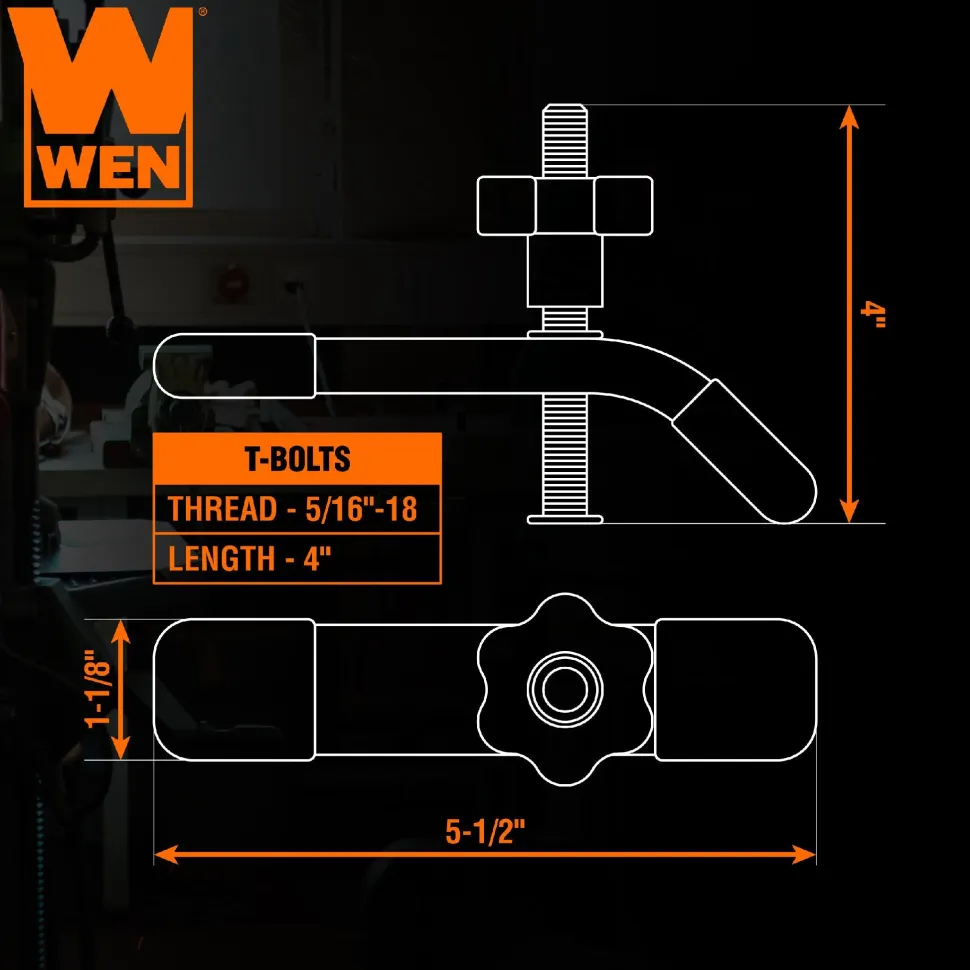 WEN WAT242 24-Inch Universal T-Track, Hold Down Clamps, and Intersection Kit for Woodworking