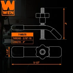 WEN WAT361 36-Inch Universal T-Track and Hold Down Clamps Kit for Woodworking