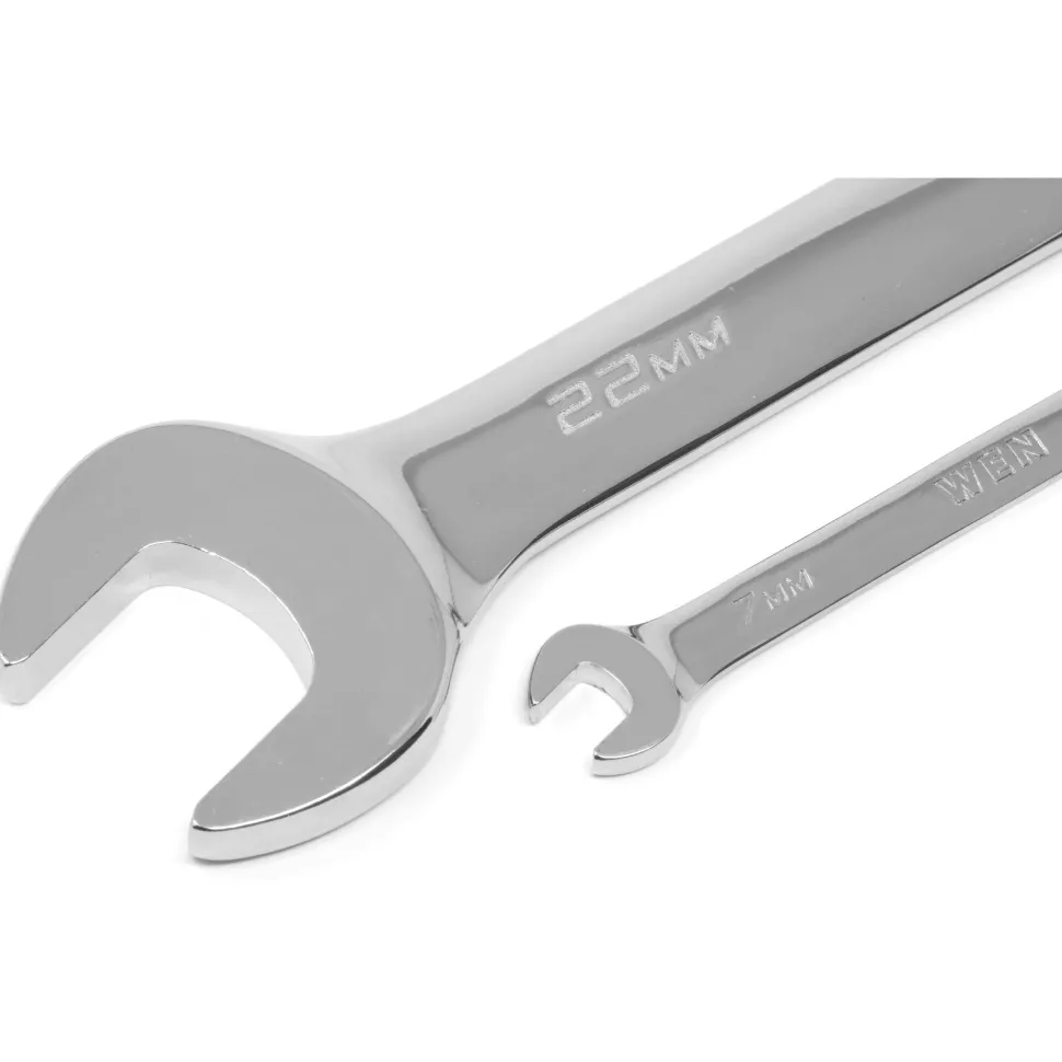 WEN WR160M 16-Piece Professional-Grade Metric Combination Wrench Set with Storage Pouch