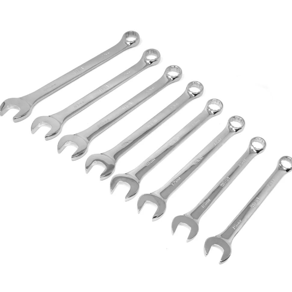 WEN WR160M 16-Piece Professional-Grade Metric Combination Wrench Set with Storage Pouch
