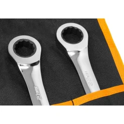 WEN WR161M 16-Piece Professional-Grade Ratcheting Metric Combination Wrench Set with Storage Pouch