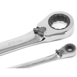 WEN WR162 16-Piece Professional-Grade Reversible Ratcheting Metric Combination Wrench Set with Storage Pouch