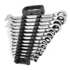 WEN WR132 13-Piece Professional-Grade Reversible Ratcheting SAE Combination Wrench Set with Storage Rack